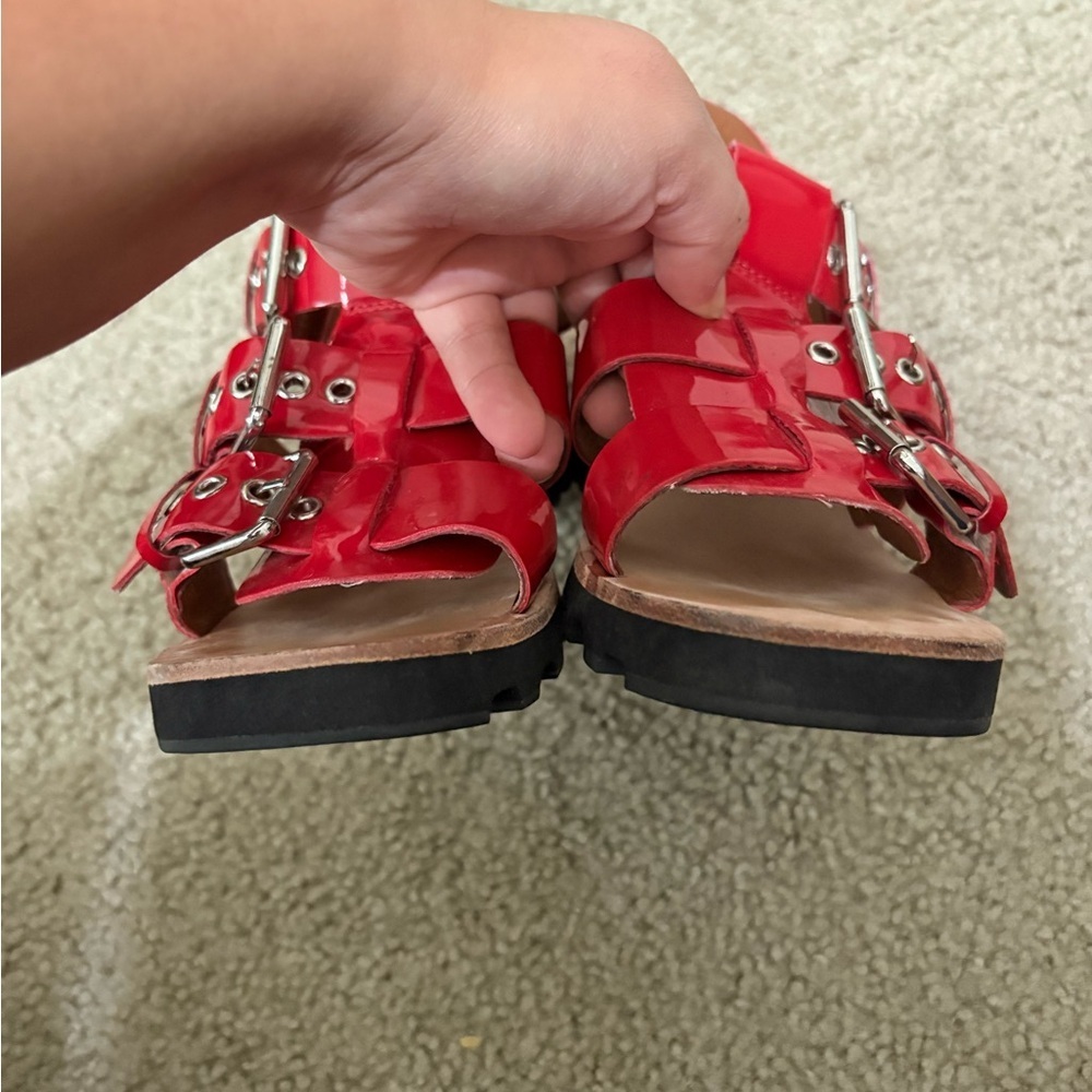 Jeffrey Campbell Red Riveter Lugged Buckle Sandal 6 - Picture 9 of 11